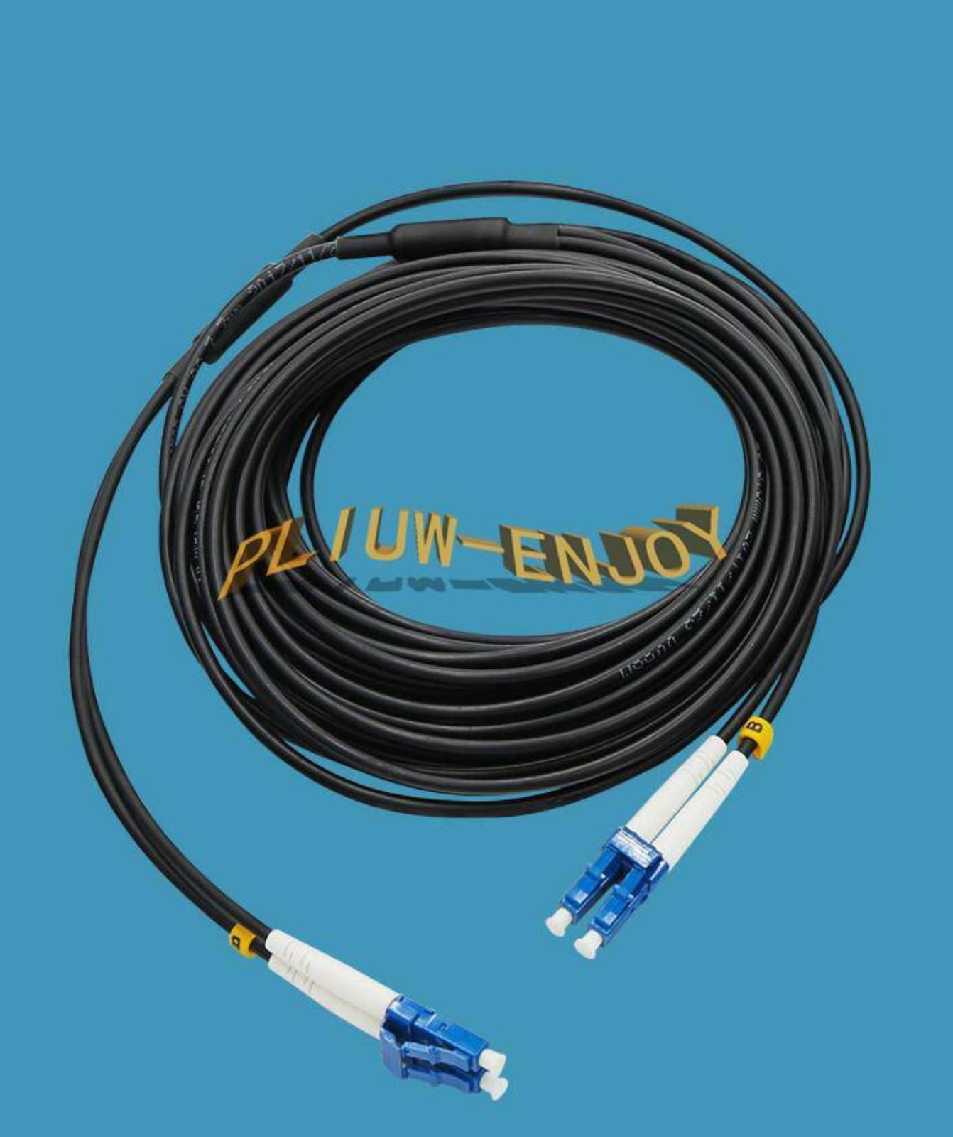 LC-LC UPC SM 9/125 30M Black Armored Fiber Cable Duplex Fiber Optic Patch Cord