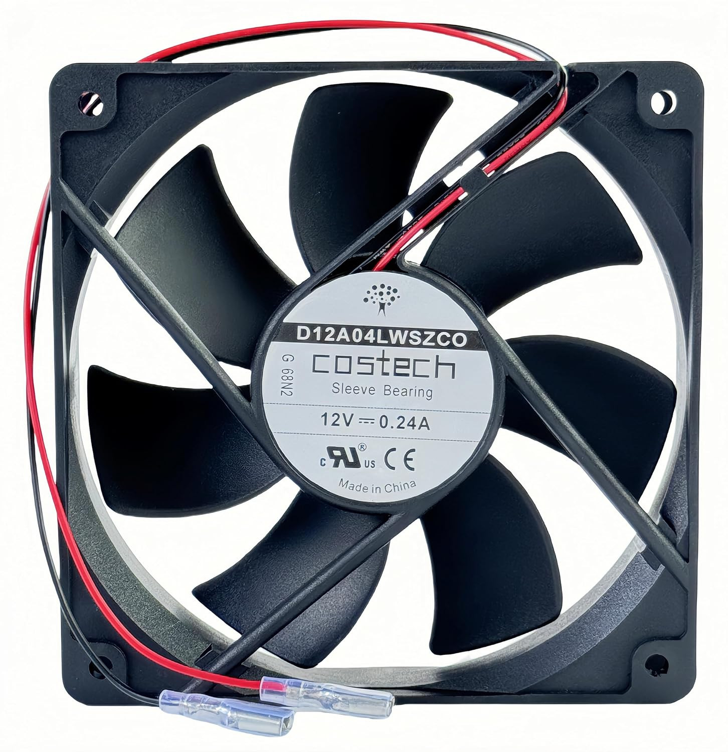 For COSTECH D12A04LWSZC0 Cooling Fan 12V 0.24A 12025 120X120X25Mm 2-Wire Cooling