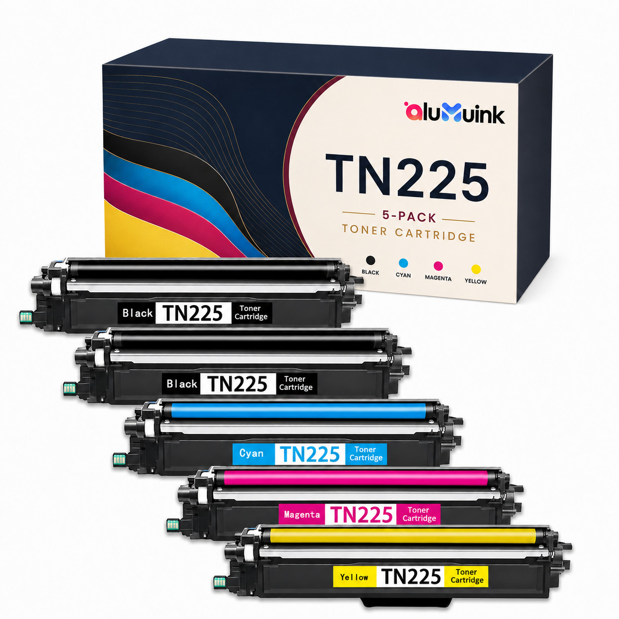 5PK TN225 (BK/C/M/Y) Toner Cartridge TN221  For  DCP-9020CDN HL-3170CDW
