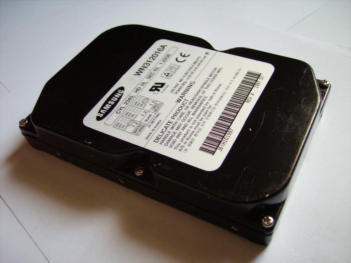 SAMSUNG WN312016A 1.2GB (1200MB) REV.A 3.5" IDE HARD DISK TESTED
