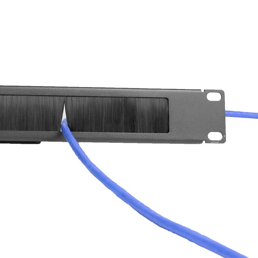 Royal Racks  1U 19" Brush Plate Cable Management Panel Black ROY1260