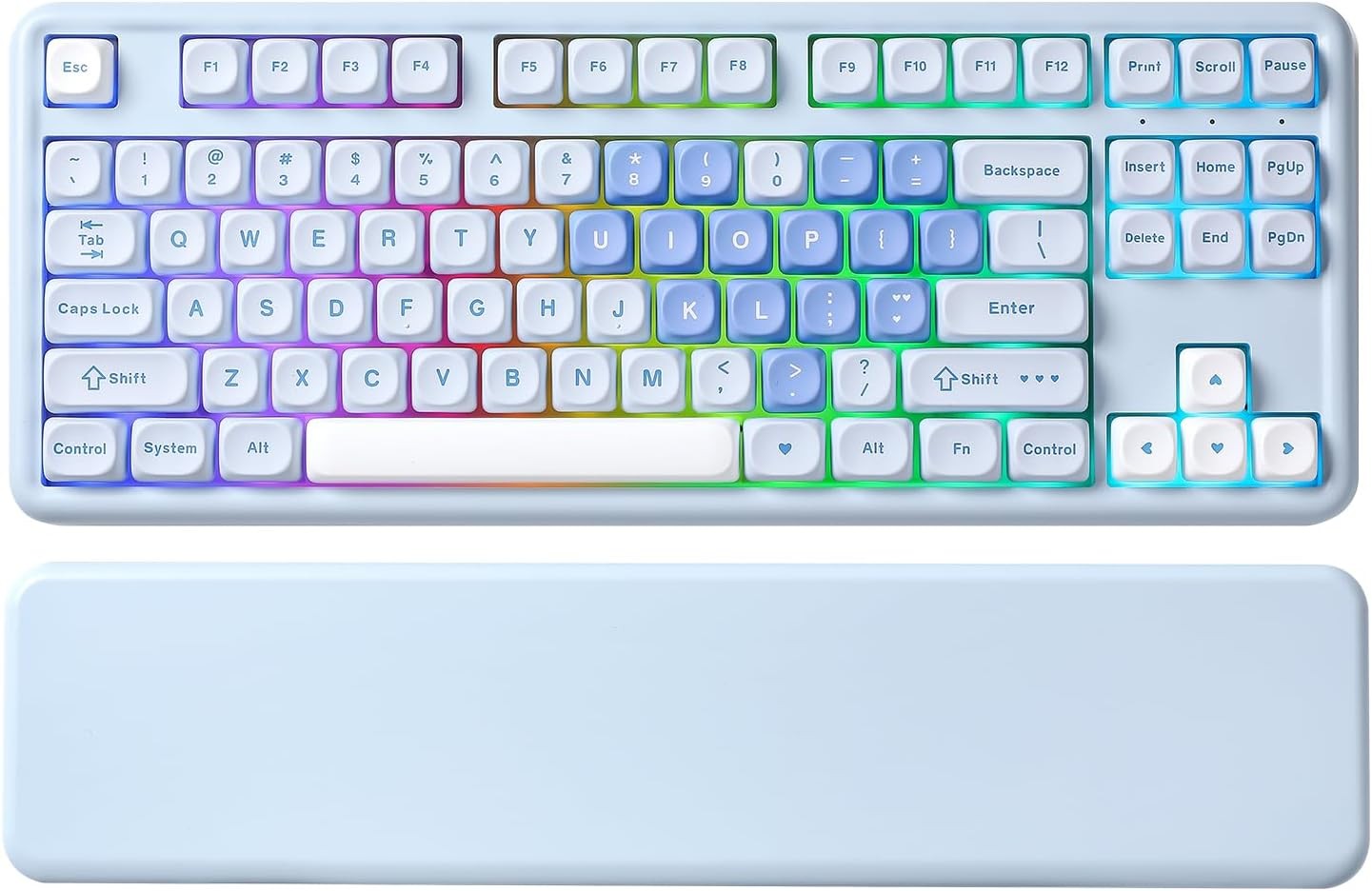 YUNZII B87 TKL Wireless Mechanical Keyboard (Blue Heart,Milk Switch) | QMK/VIA