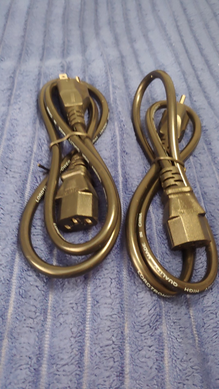Pair 3 Prong AC Power Cord speaker dj light standard Electrical Cable Universal