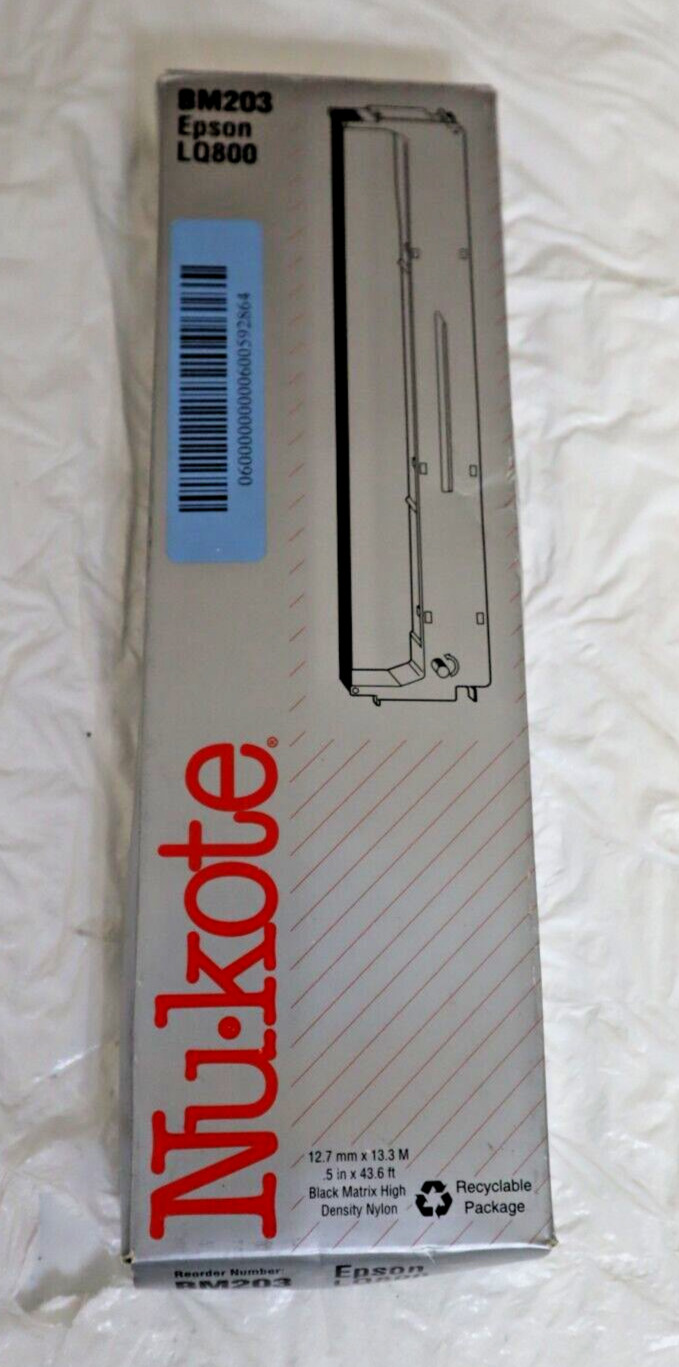 NEW Nu-Kote Epson LQ-800 HP IBM Honeywell Ribbon Ink Cartridge BM203 7753 Black