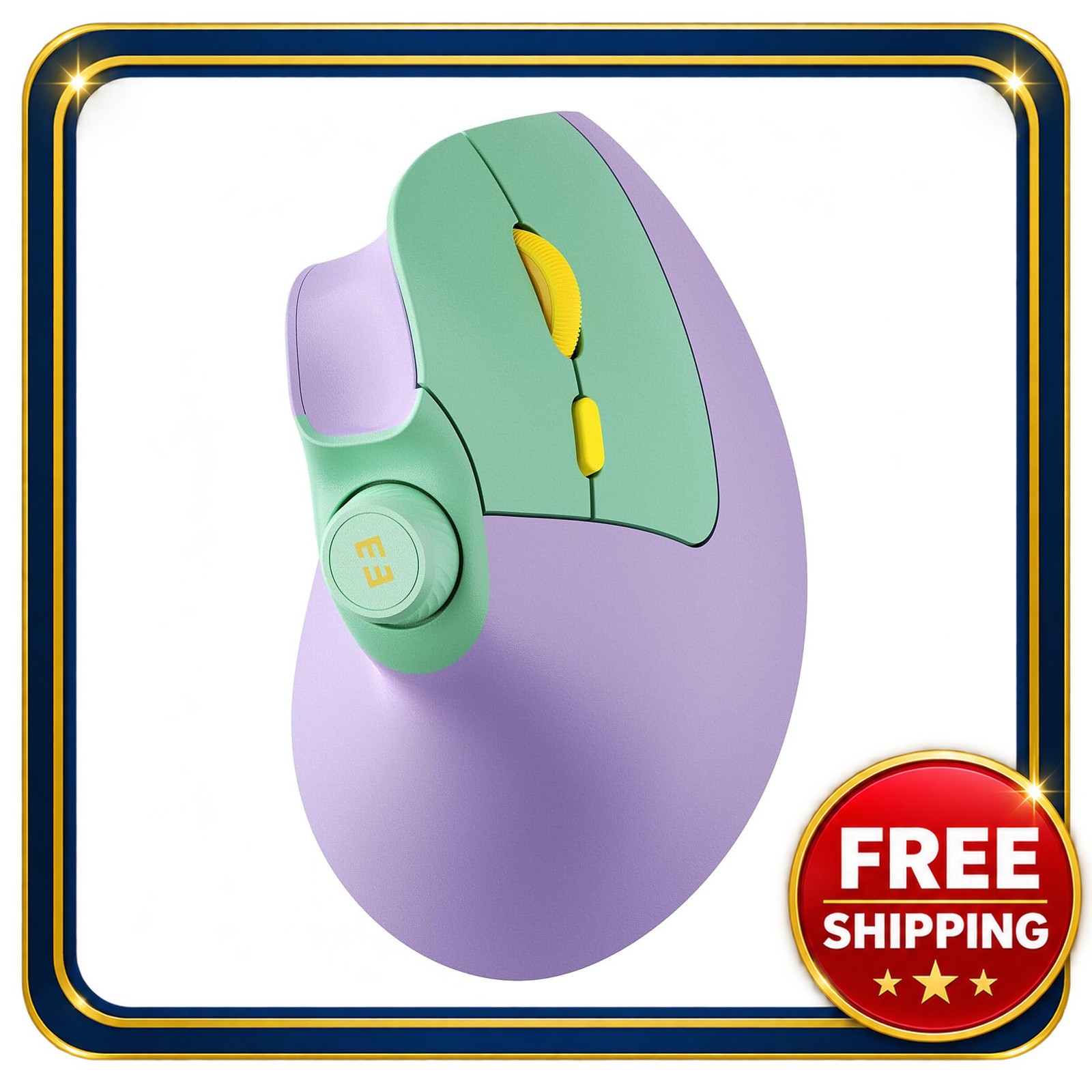 Wireless Vertical Mouse with Volume Control 3-Device Connectivity