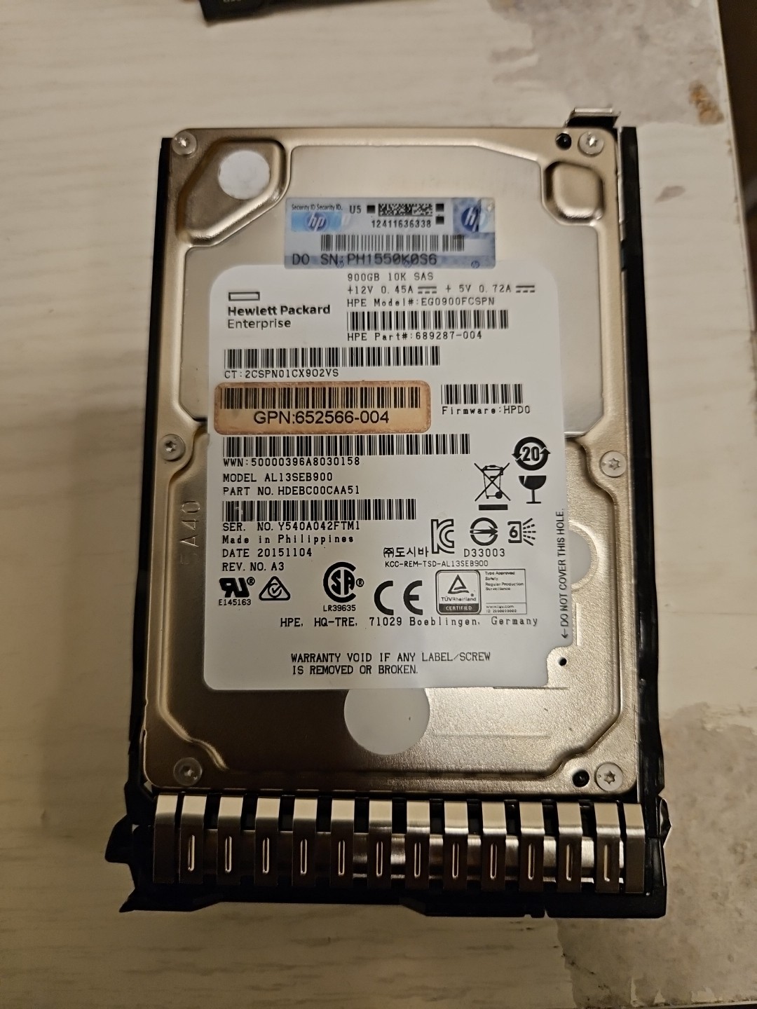 653971-001 HP 900GB 10K RPM 2.5" SAS Hard Drive HDD G8/G9 652589-B21 719429-001