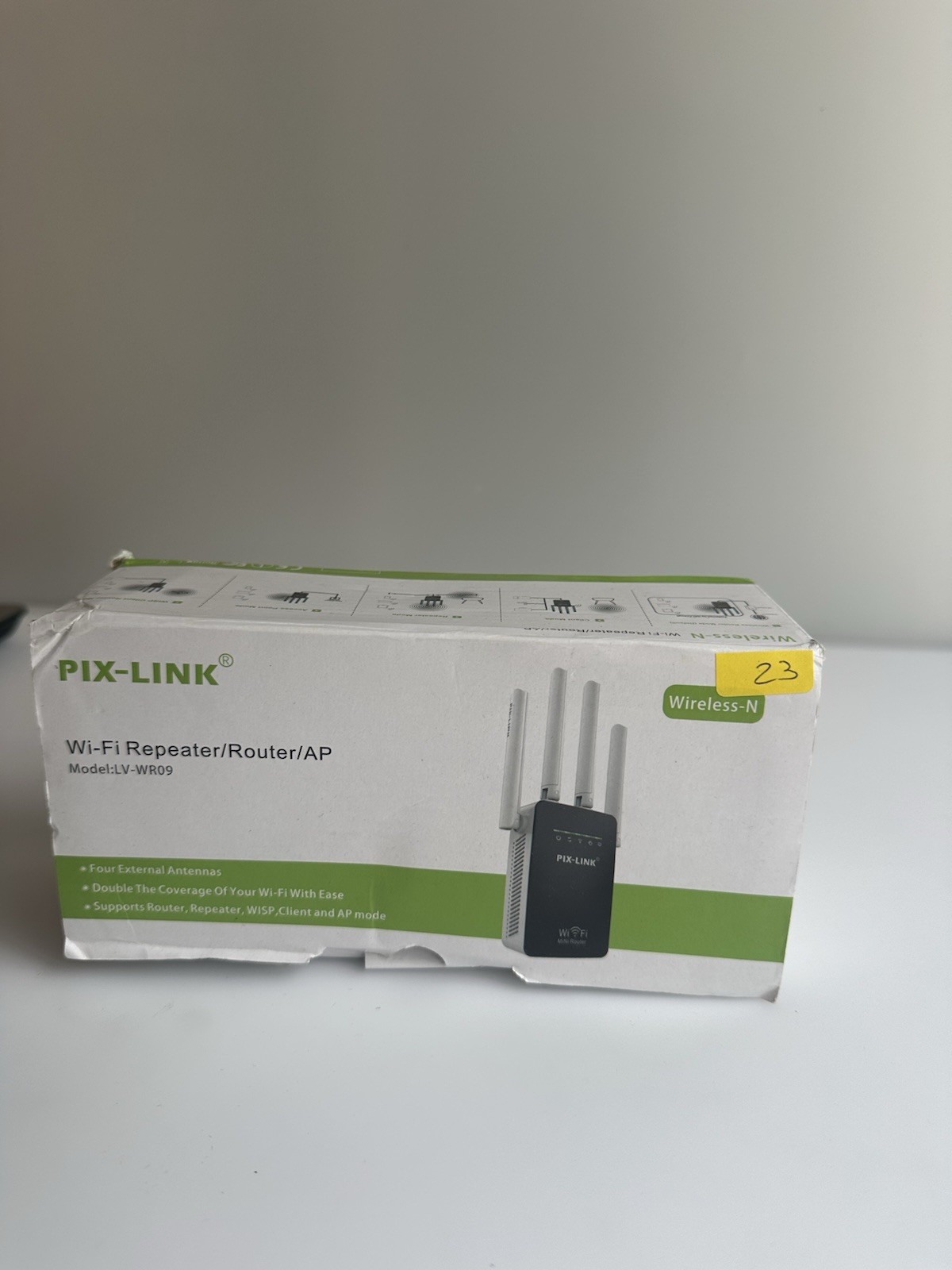 PIX-LINK WiFi Range Extender LV-WR09 Wireless-N Repeater Router AP 4 Antennas