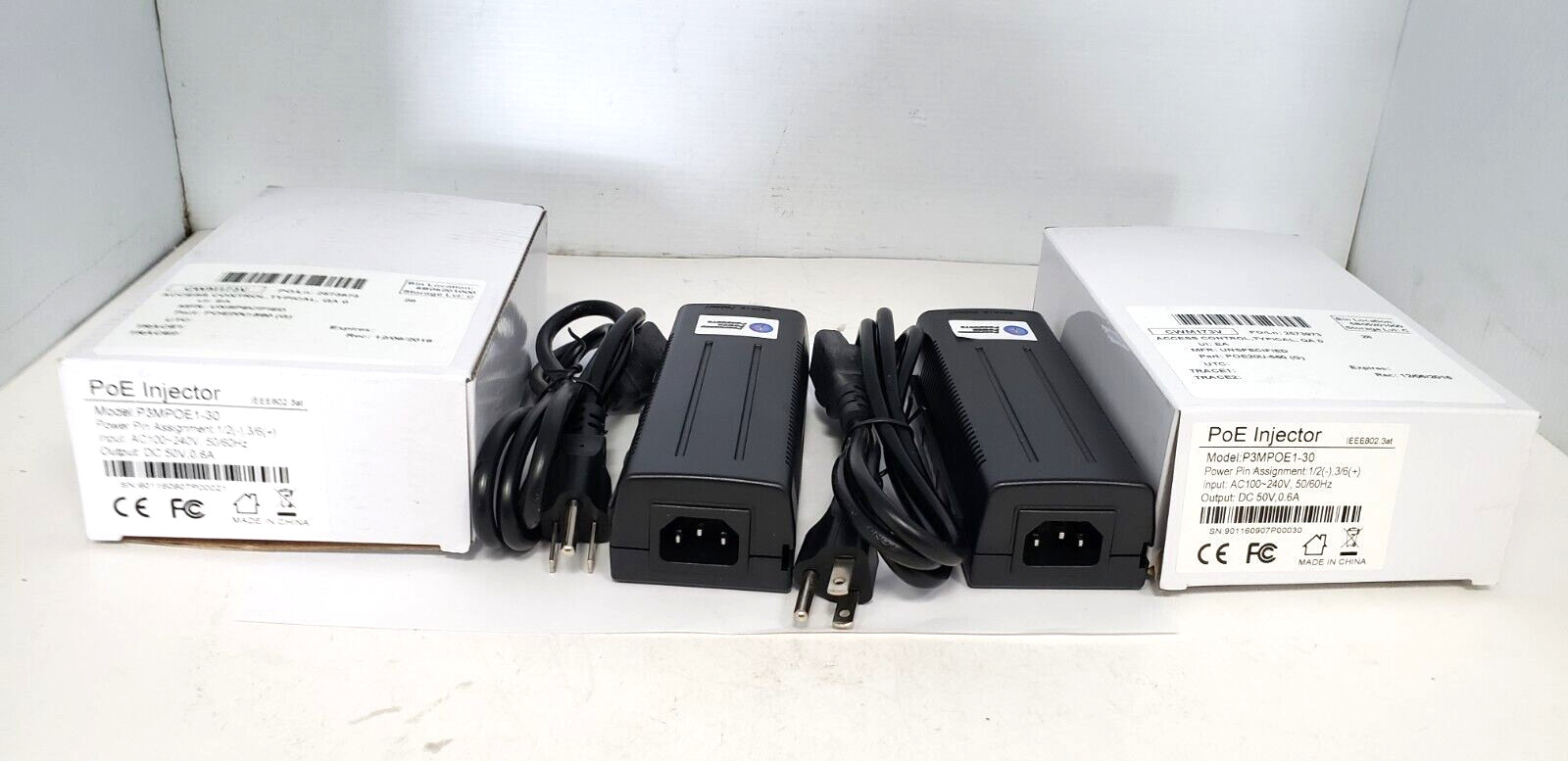 PREFERRED POWER PRODUCTS P3MPOE1-30 PoE INJECTOR, 100-240VAC (LOT OF 2) NIB