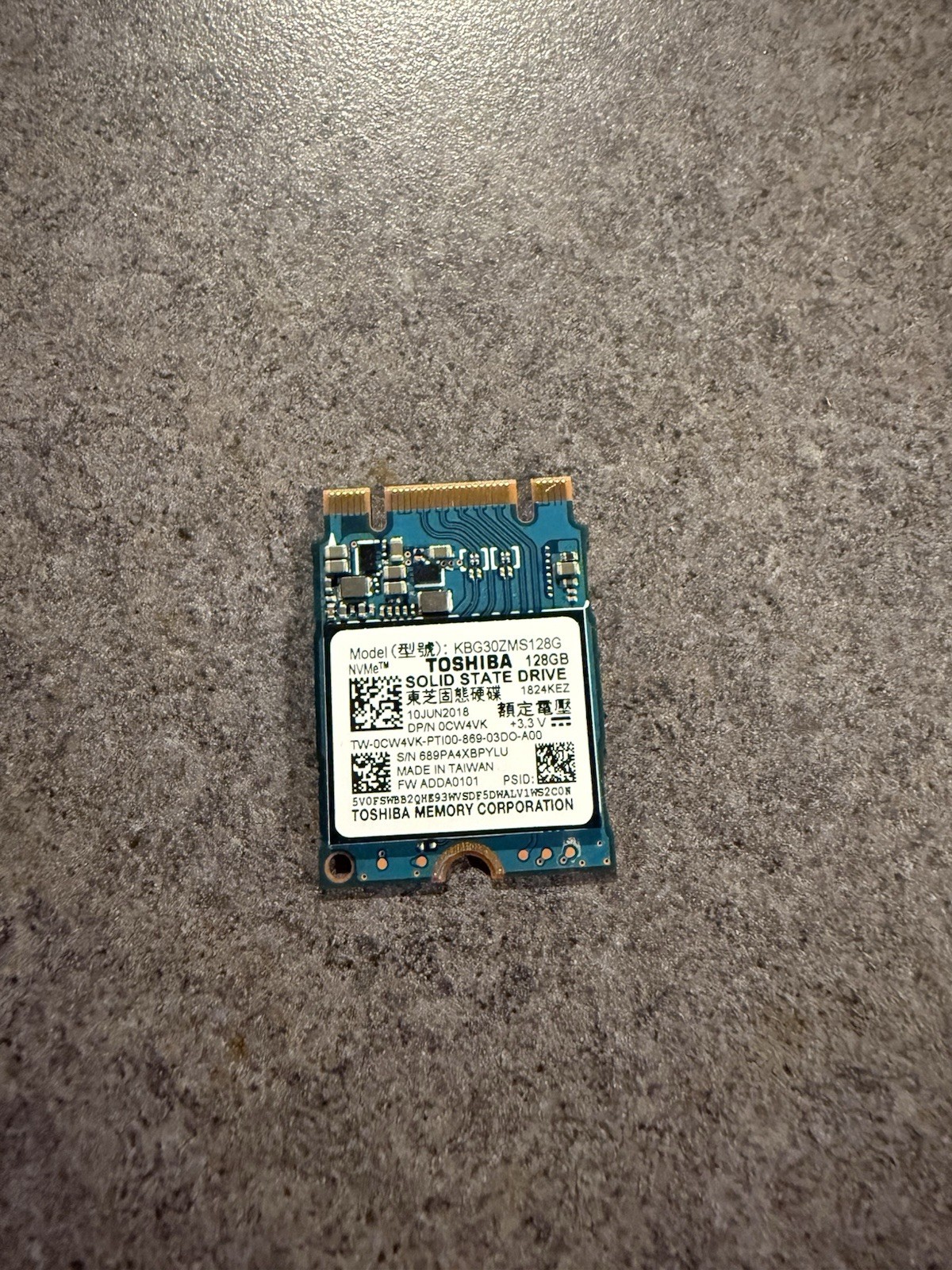 Toshiba BG3 CSSD 128GB NVME PCIE M.2 2230 TLC Internal Solid State Drive