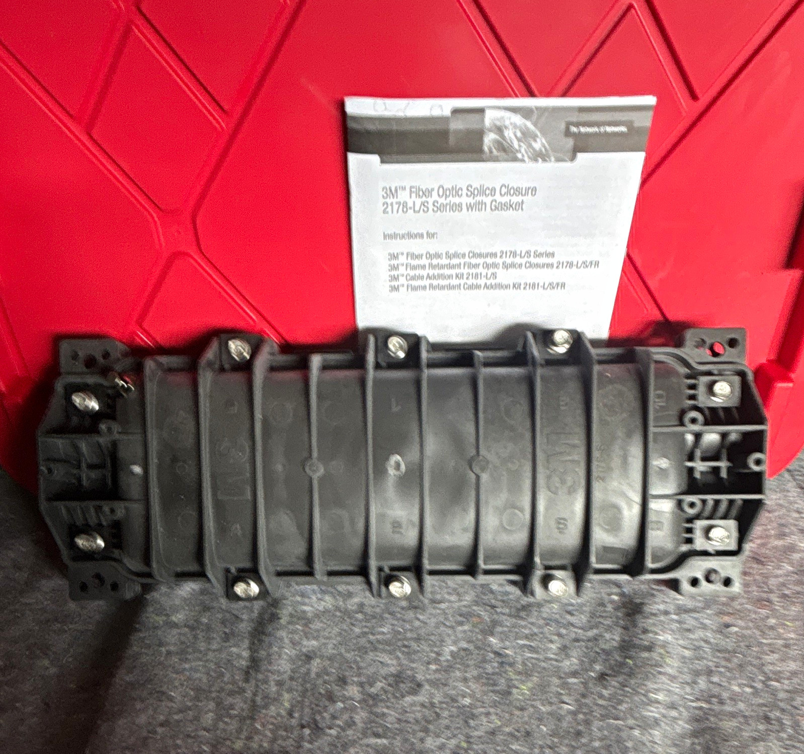 3M 2178-S Optical Fiber Splice Closure 2178-L/S Series w/ Gasket Black