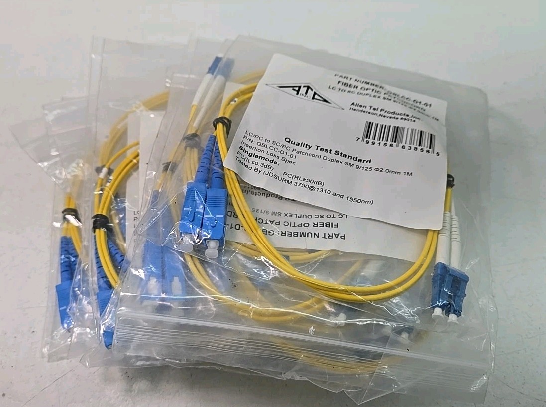Lot of 15 - Allen Tel ATP GBLCC-D1-01 Fiber Optic Patchcord