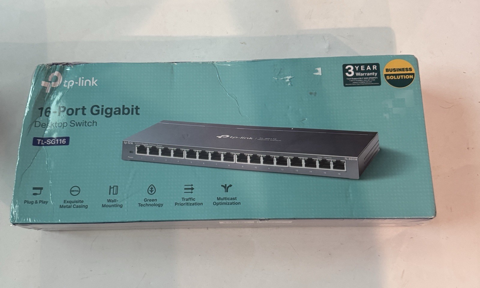 TP-Link TL-SG116 16-Port Gigabit Ethernet Network Switch Unmanaged NEW