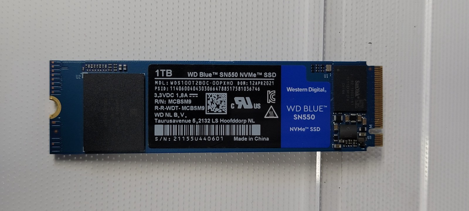 WD Blue SN550 1TB NVMe M.2 2280 Internal SSD Solid State Drive WDS100T2B0C *QTY