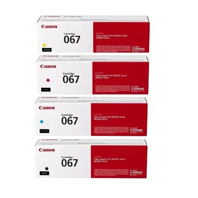 Canon 067 Toner Cartridge Set – CMYK (Black, Cyan, Magenta, Yellow)