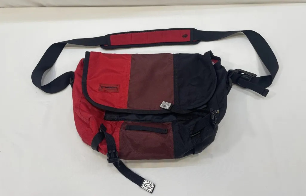 Used Timbuk2 Classic Messenger Bag Small Red Black Cordura Laptop