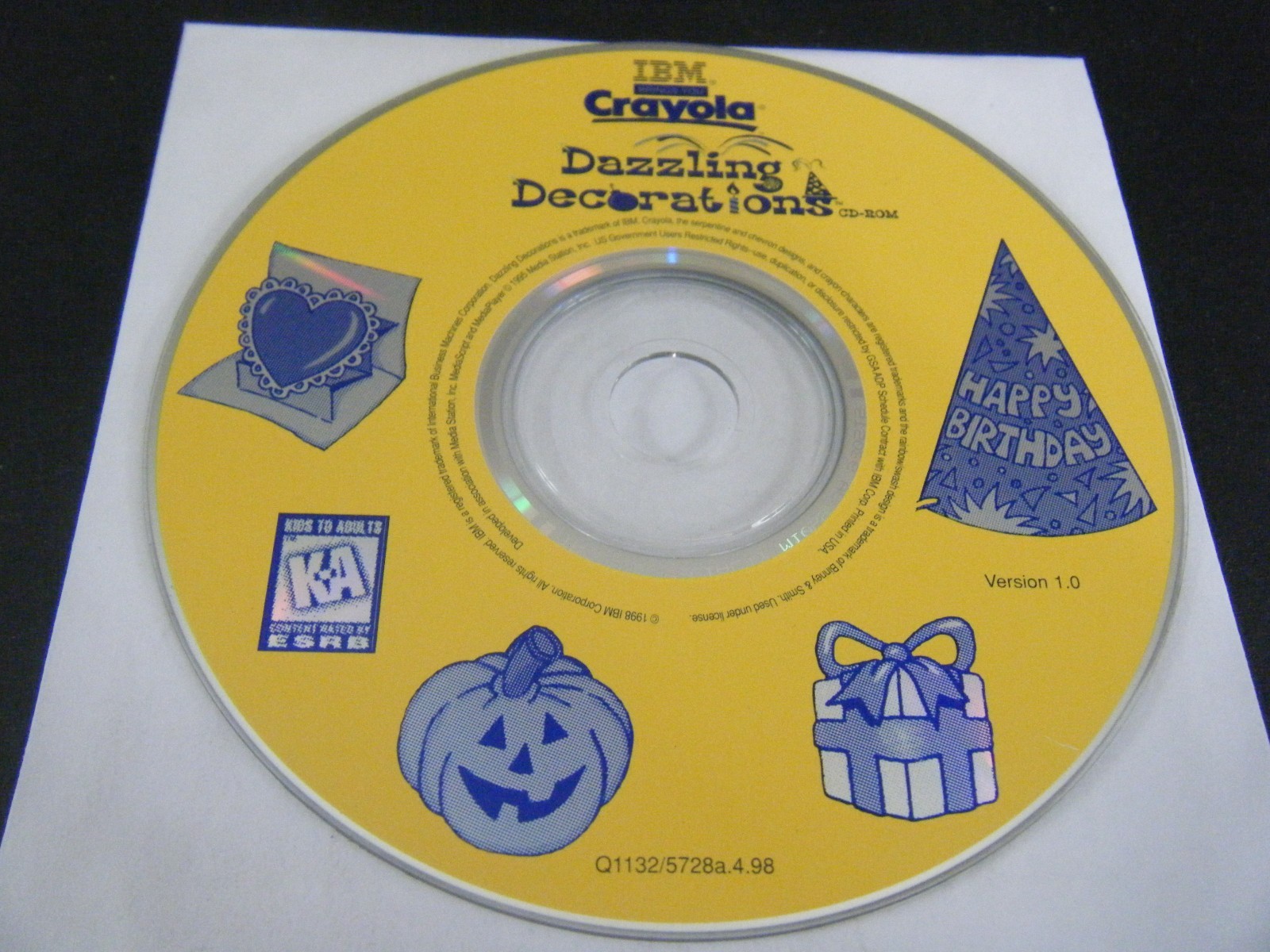 Crayola Dazzling Decorations - Version 1.0 (PC, 1998) - Disc Only