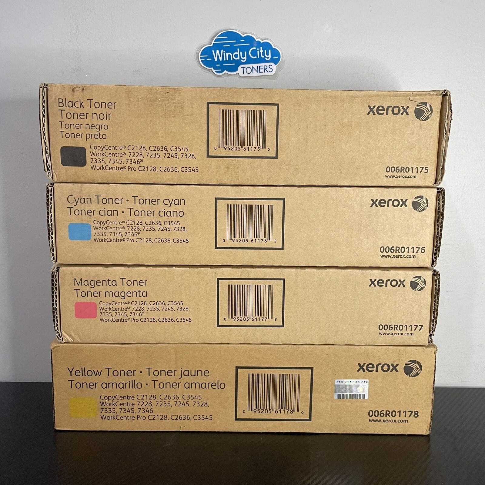 Xerox 006R01175 , 76, 77, 78 Complete Toner Set KYCM for WorkCentre 7228 / C2128