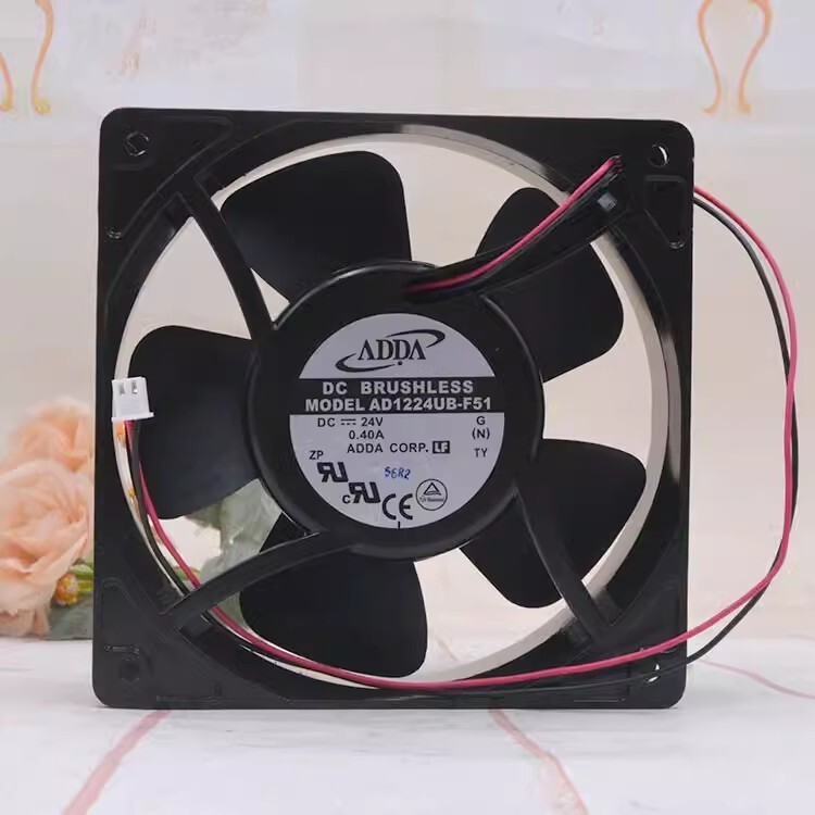 ADDA AD1224UB-F51 12038 DC24V 0.40A 12CM 2-Pin Dual Ball Cooling Fan