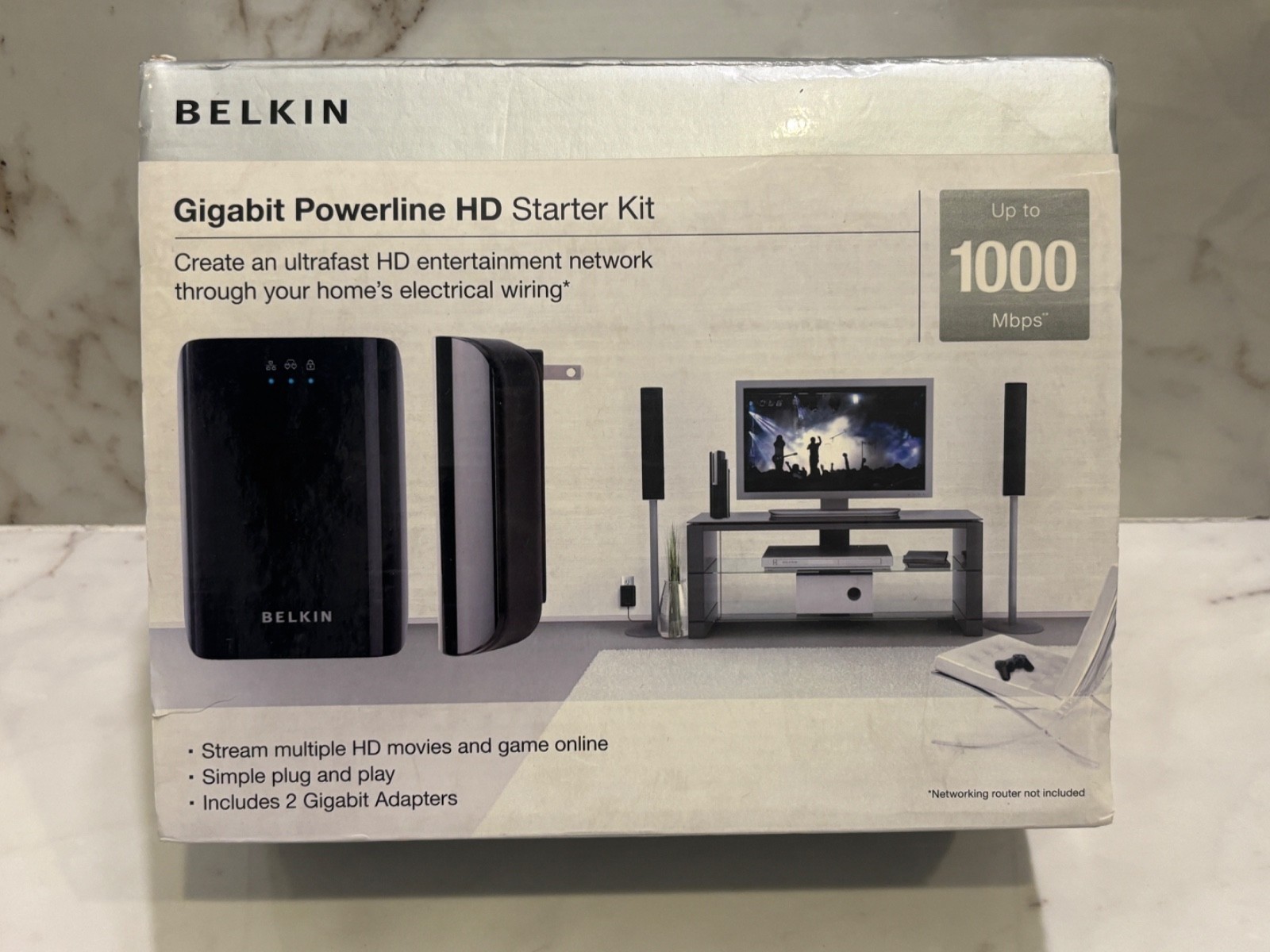 Belkin Gigabit Powerline HD Starter Kit 1000 Mbps Ultrafast 4 CT 