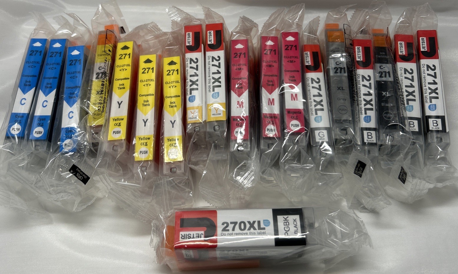 Replacement Ink Cartridges 270XL 271XL Black Grey Mag Cyan Yellow Set of 19