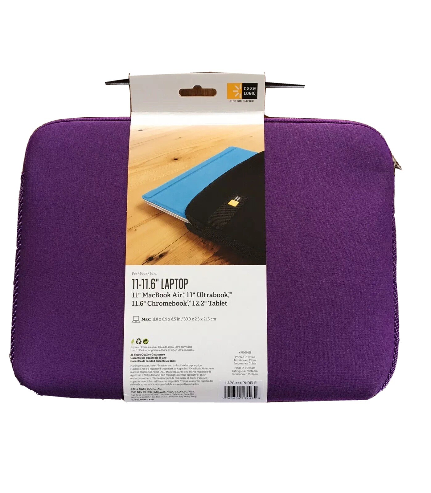 Case Logic 10-11.6 Inches Chromebooks/Ultrabook's Sleeve LAPS-111 Purple Tablets
