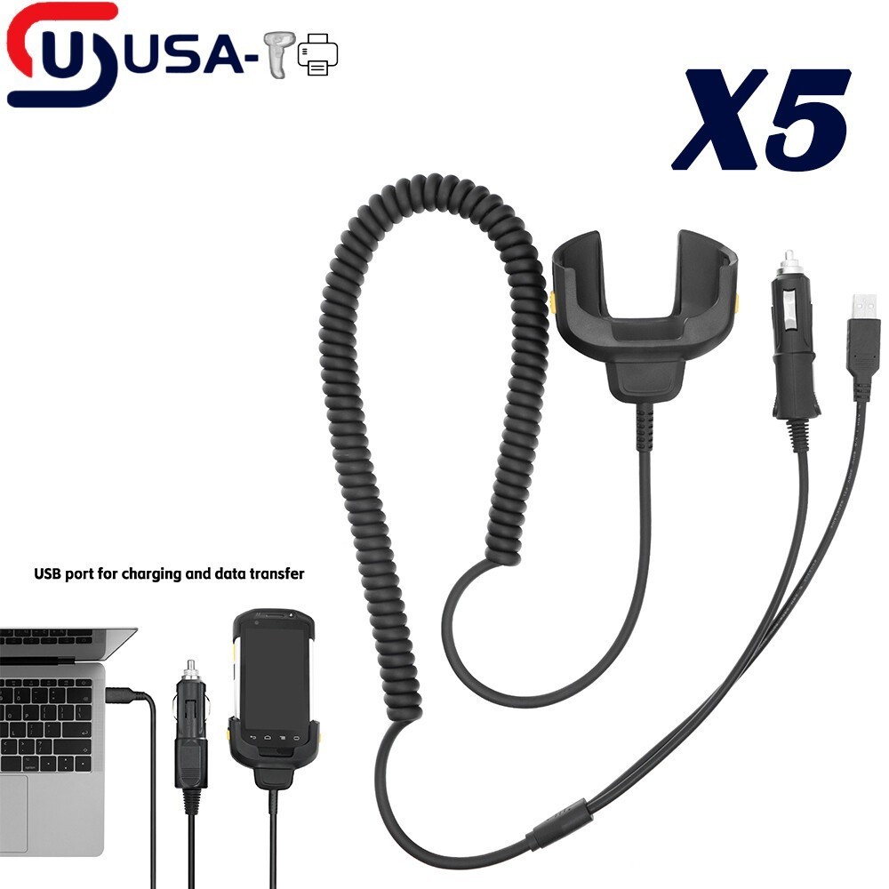 5PCS Car Vehicle USB Charger Cable for Zebra TC70 TC72 75 TC77 CHG-TC7X-CLA1-01