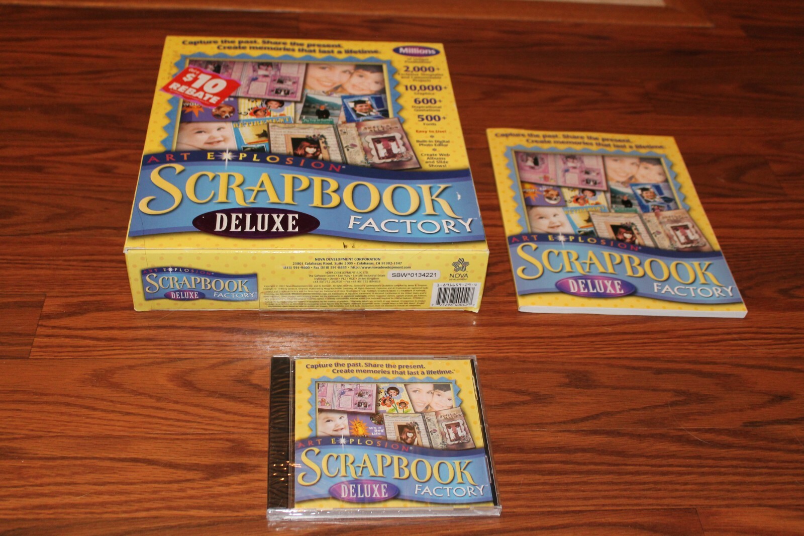 Art Explosion Scrapbook Factory Deluxe (PC, 2001) Sealed in Jewel case with box