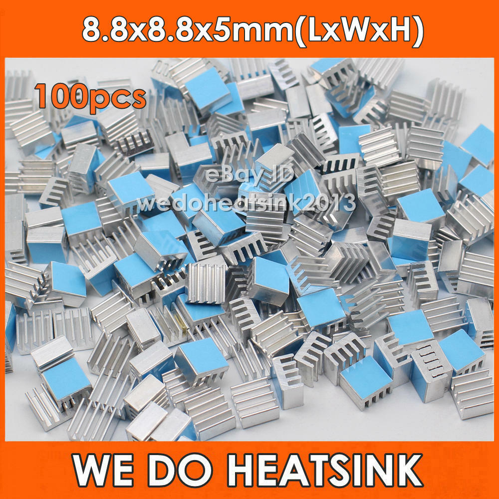 100pcs WE DO HEATSINK 8.8x8.8x5mm Aluminum Heatsink With 3M 8810 Thermal Tape