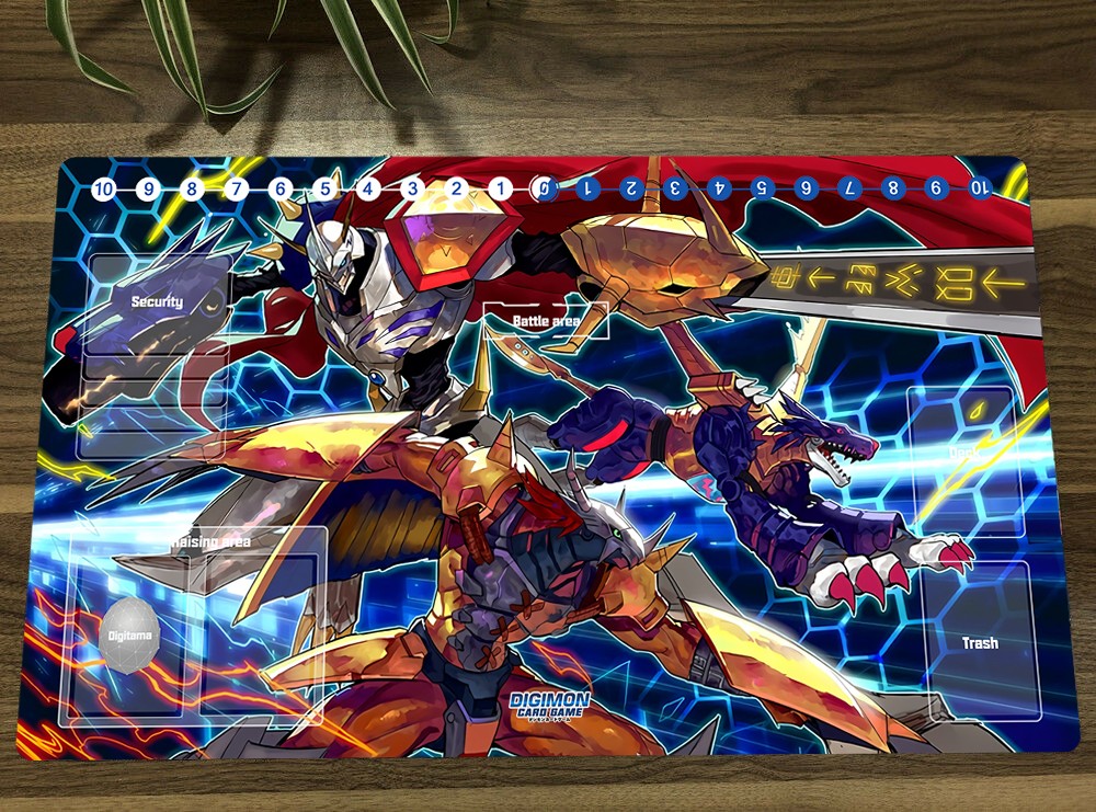 Digimon Duel Playmat Omegamon TCG CCG Playing Pad Trading Card Game Mat Mousepad