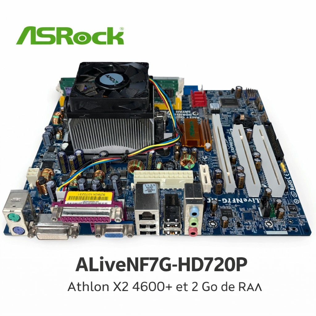 ASRock ALiveNF7G-HD720P + Athlon X2 4600+ 2GB DDR2 LPT Motherboard Tested