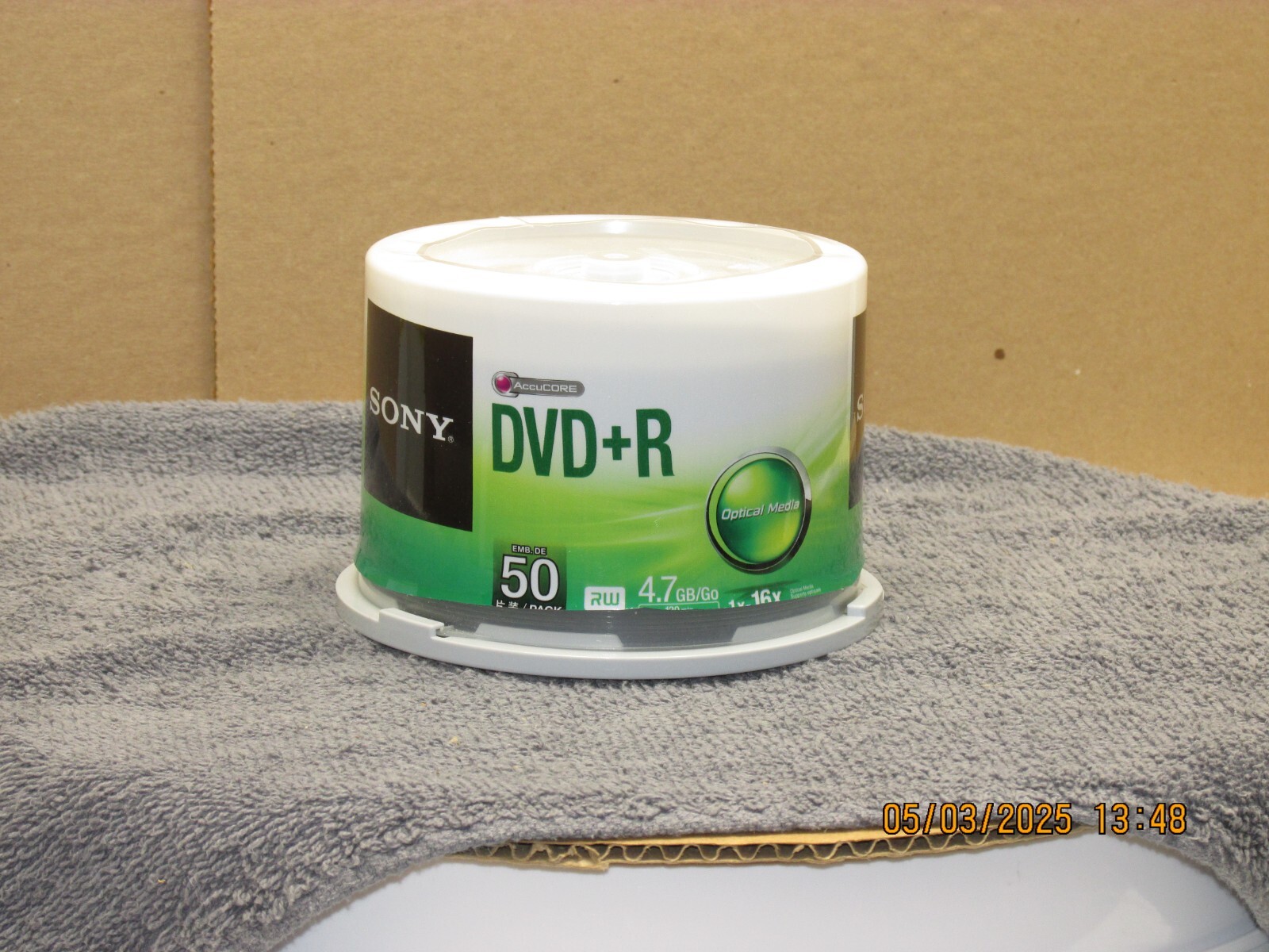 This listing is:the 50 SONY Blank 16X DVD+R DVDR Logo Branded 4.7GB Media Discs.