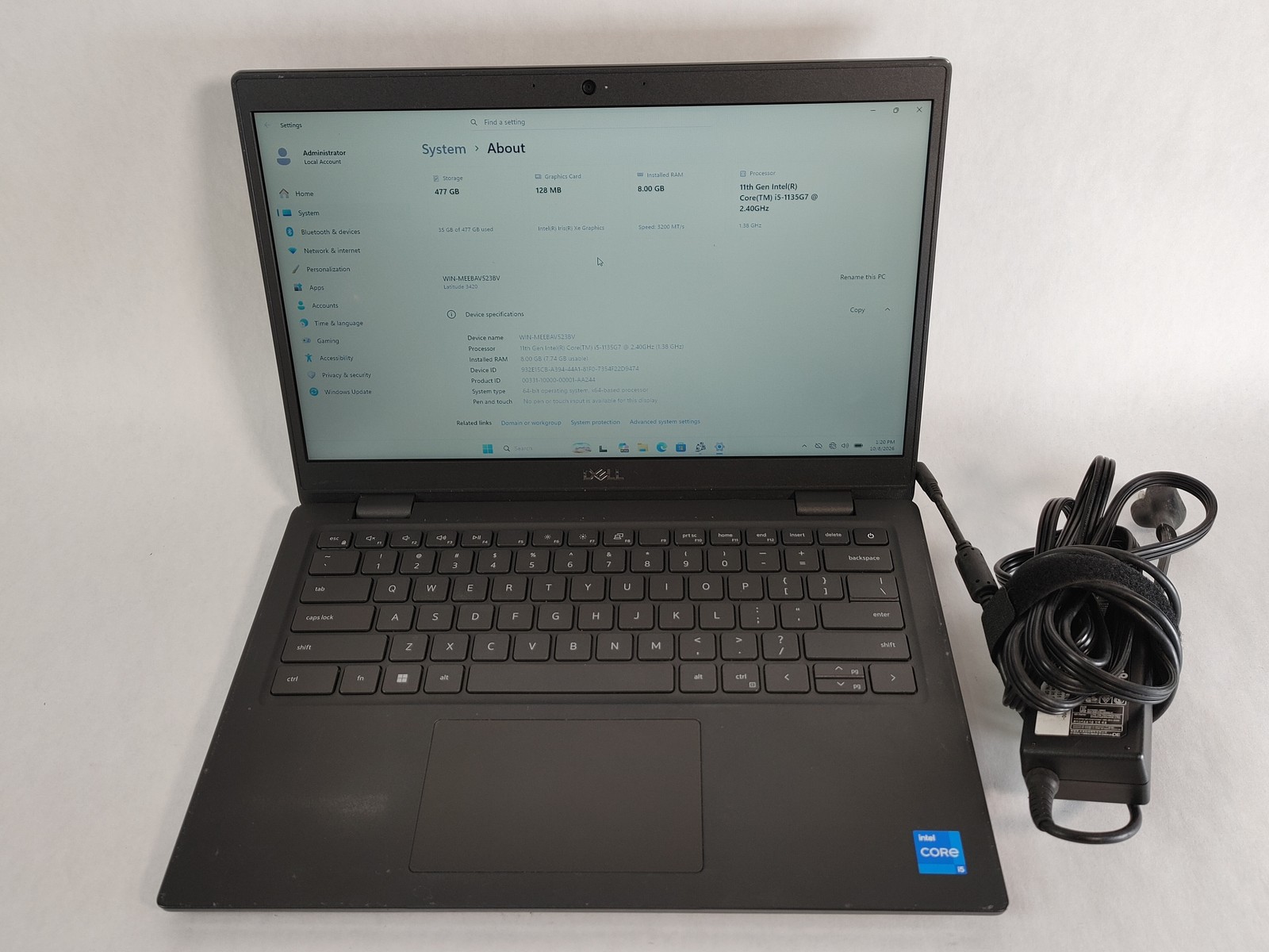 Dell Latitude 3420 Core i5-1135G7 2.40 GHz 8 GB DDR4 512 GB NVMe Windows 11 Pro