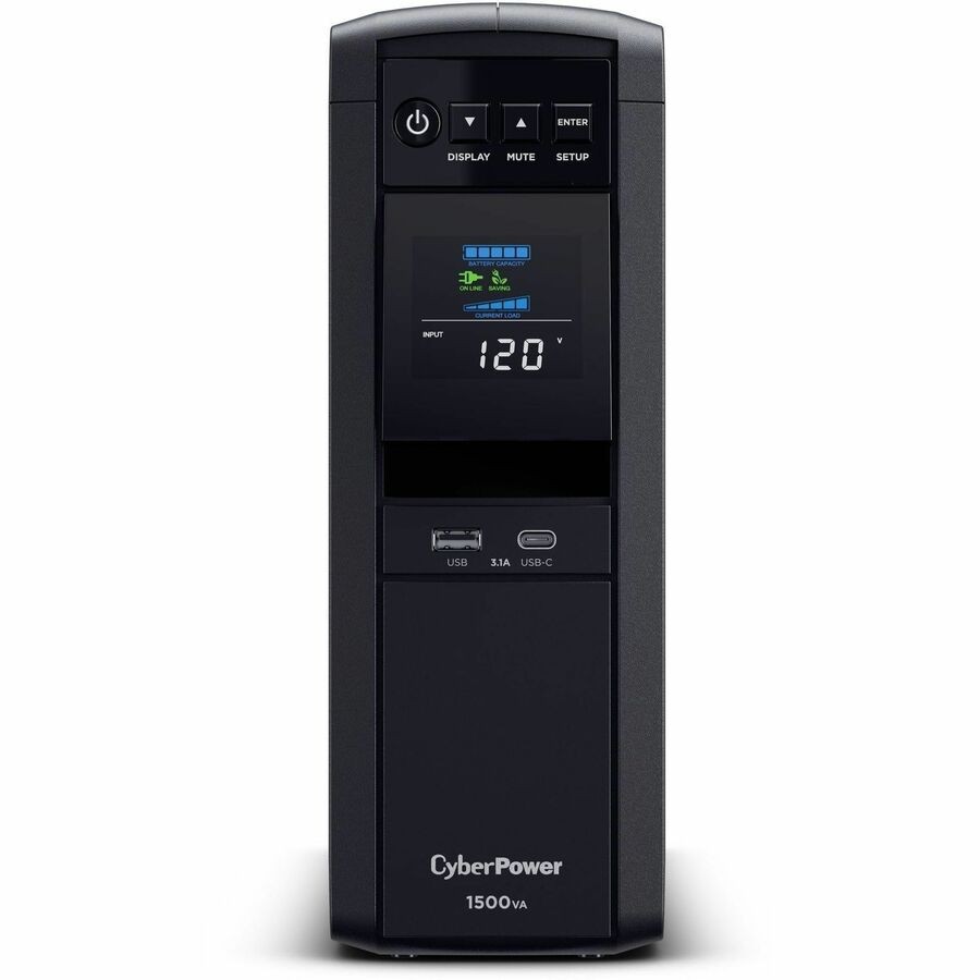 CyberPower CP1500PFCLCD 1500VA 1000W PFC Sinewave AVR 12-Outlet Tower UPS