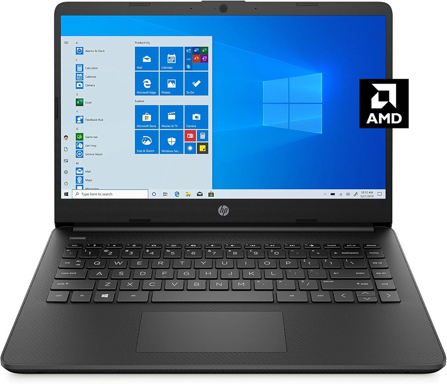 HP 14-inch HD Display Laptop AMD 3020e 4 GB RAM 64 GB eMMC Win10 Home