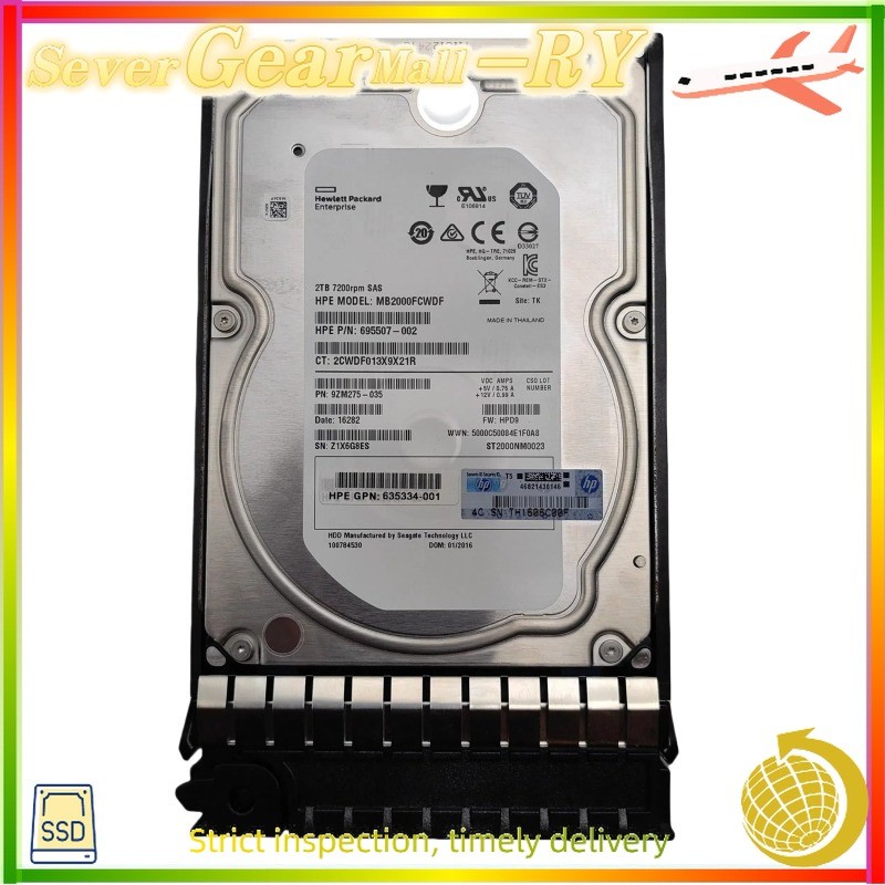 FOR HPE 602119-001 M6612 AW590A 2TB 6G SAS 7.2K RPM LFF 3.5" EVA P6300/P6500 HDD