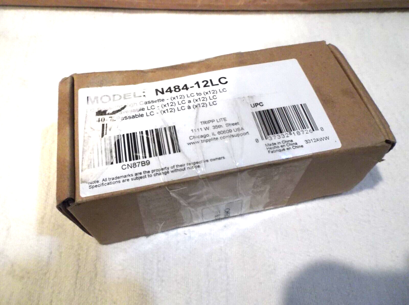 Tripp-Lit-New-N484-12LC _ 10GbE Pass-Through Cassette x12 LC Duplex