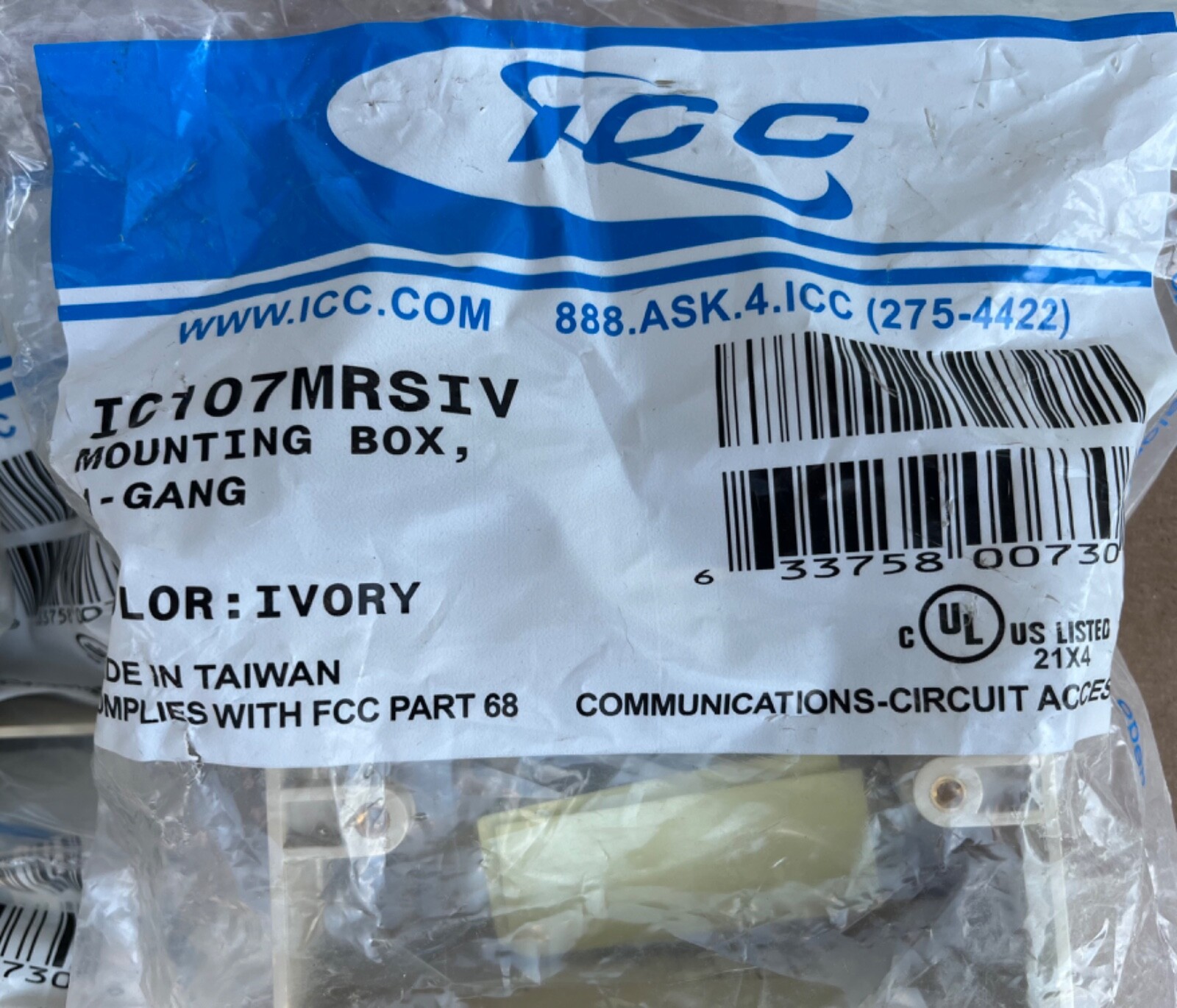 ICC  IC107MRSIV  Mounting Box - 1-Gang Ivory Lot of (18) ~TNT