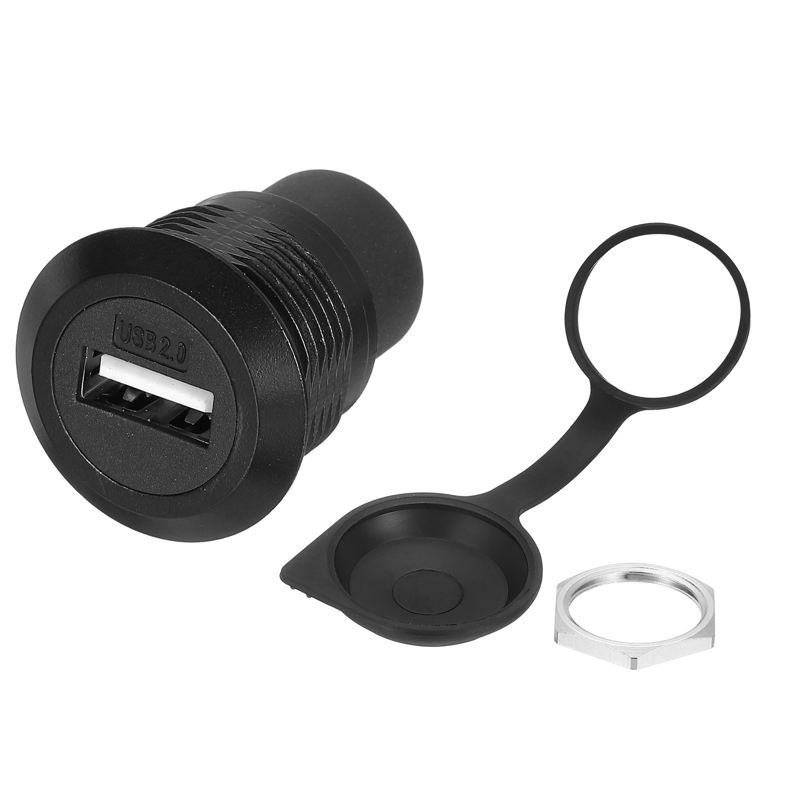 1Pcs USB 2.0 Panel Mount Coupler, USB Pass Through 480Mbps Black