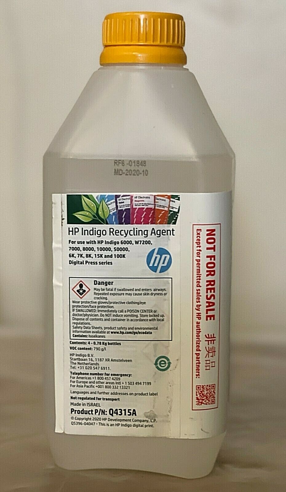 HP Indigo Recycling Agent Q4315A  Digital Presses 6000,W7200,8000,10000,50000,