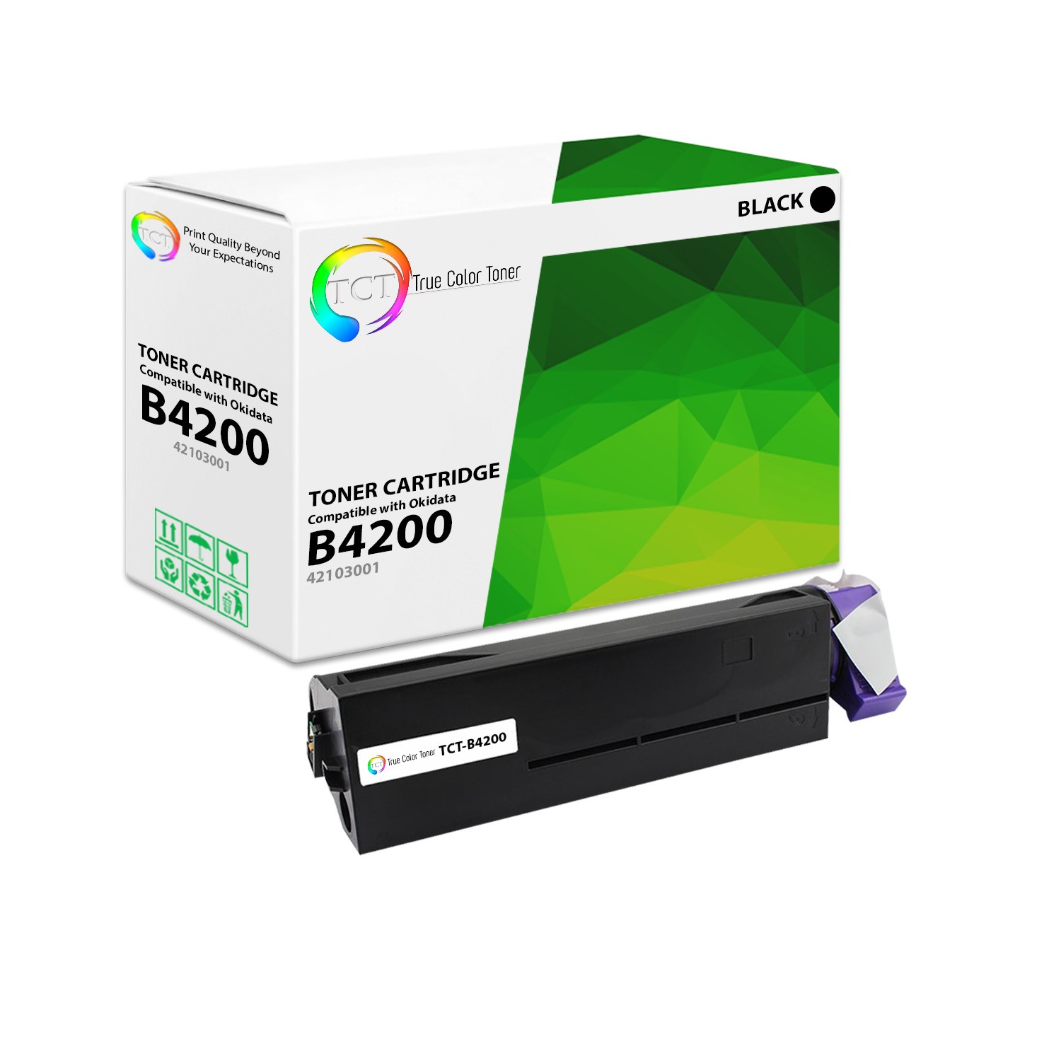 TCT Premium B4200 Black for Okidata B4100 B4200 B4300 Compatible Toner Cartridge