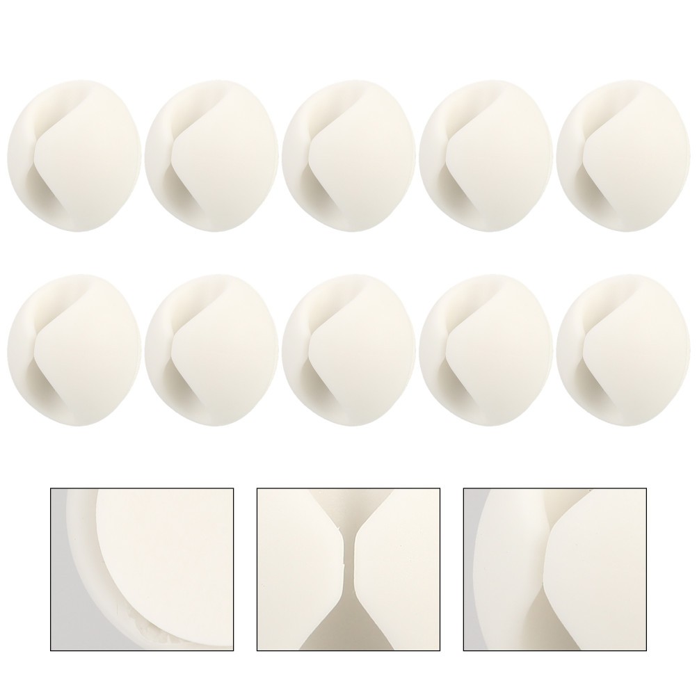10Pcs Office Wire Clips Reusable Cable Holder Self Adhesive Wire Organizer
