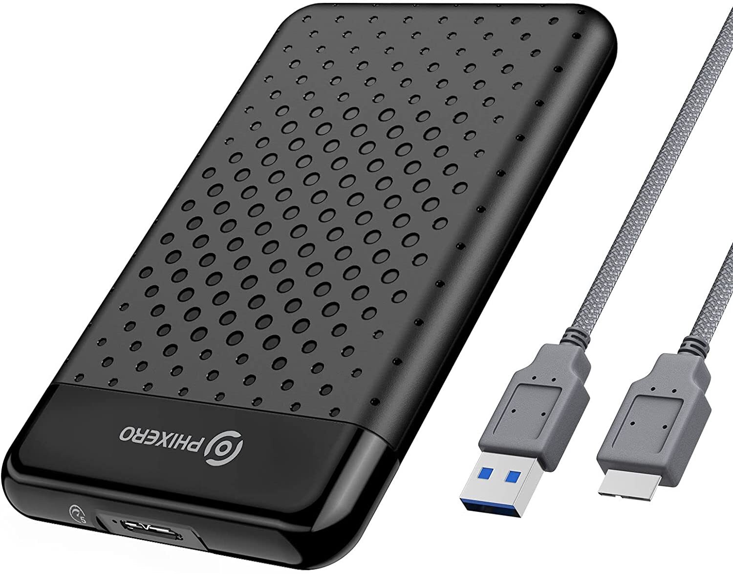 PHIXERO USB 3.0 2.5" inch SATA External Hard Drive HDD SSD Enclosure Case Black