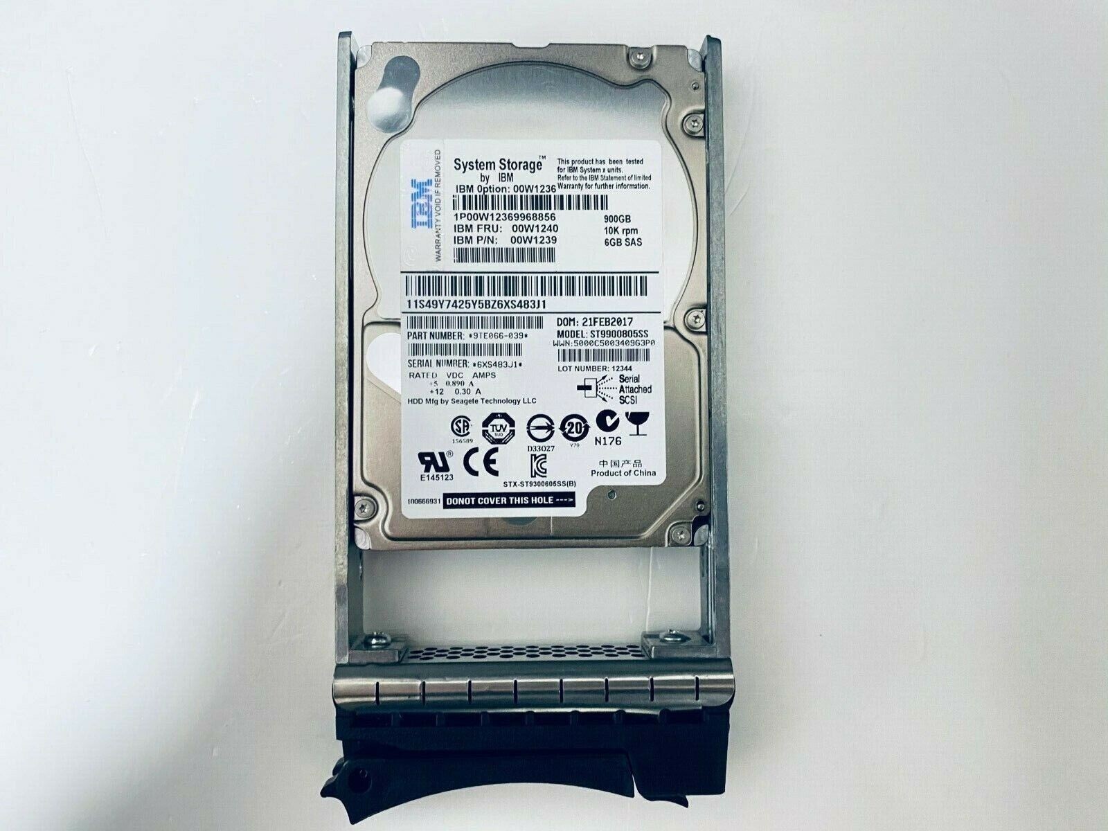 IBM 00W1236 00W1240 00W1239 900GB SAS 6Gbps 10K RPM 2.5" Hard Drive for DS3524