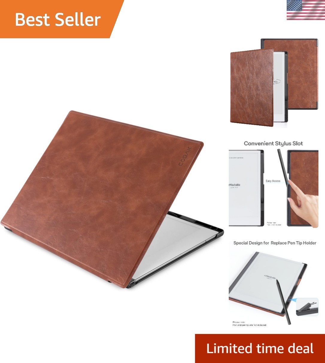 Luxury PU Leather Case for Remarkable 2 Tablet - 10.3'' - User-Friendly Design