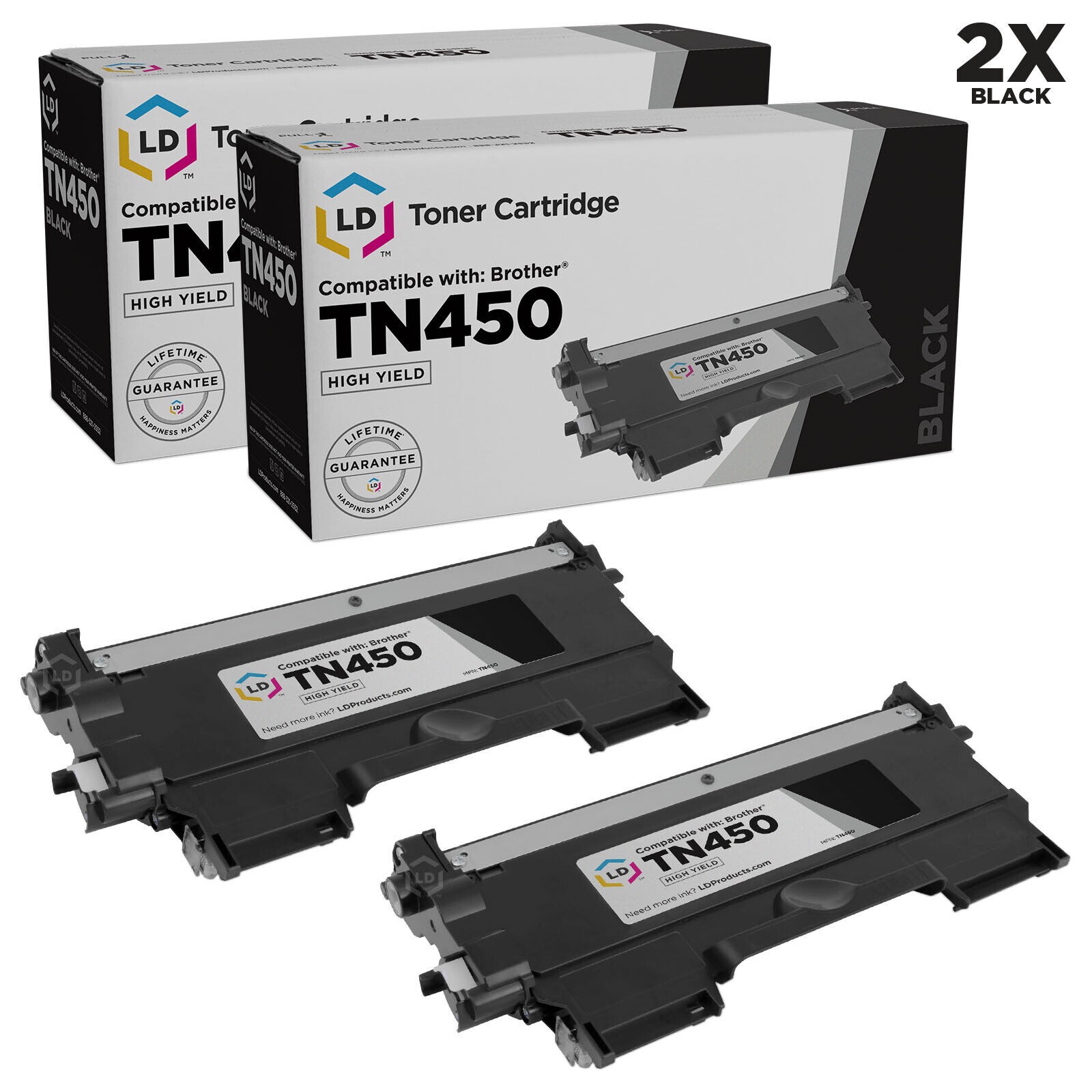 LD 3pk for Brother TN450 HY Toner MFC-7365DN MFC-7360N MFC-7240 TN-450 TN 450