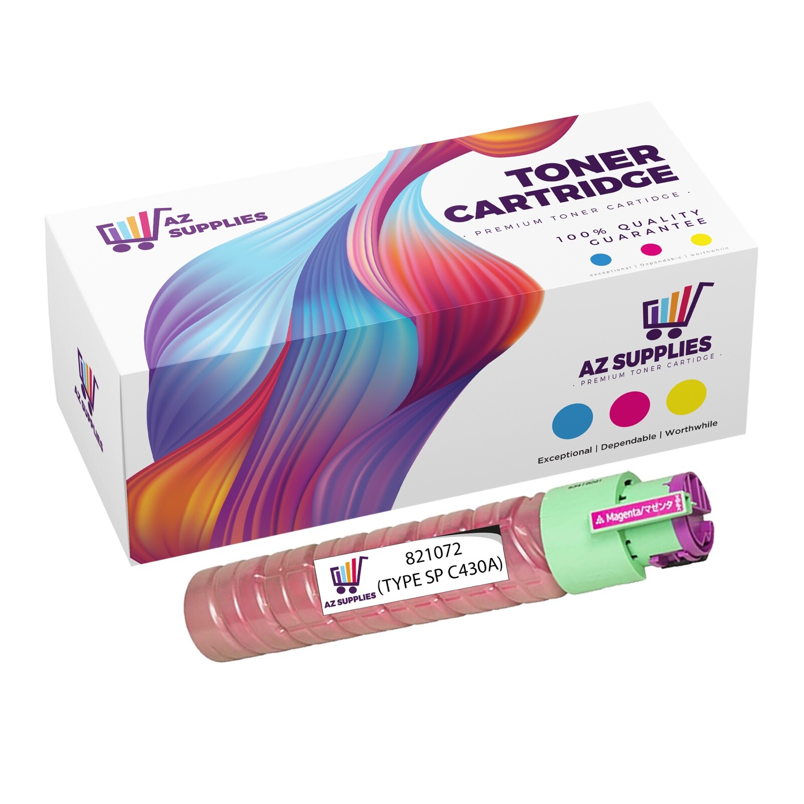 1PK 821072 821107 (Type SP C430A) MagentaTonerCrtdgCompat Ricoh Aficio SP C430DN