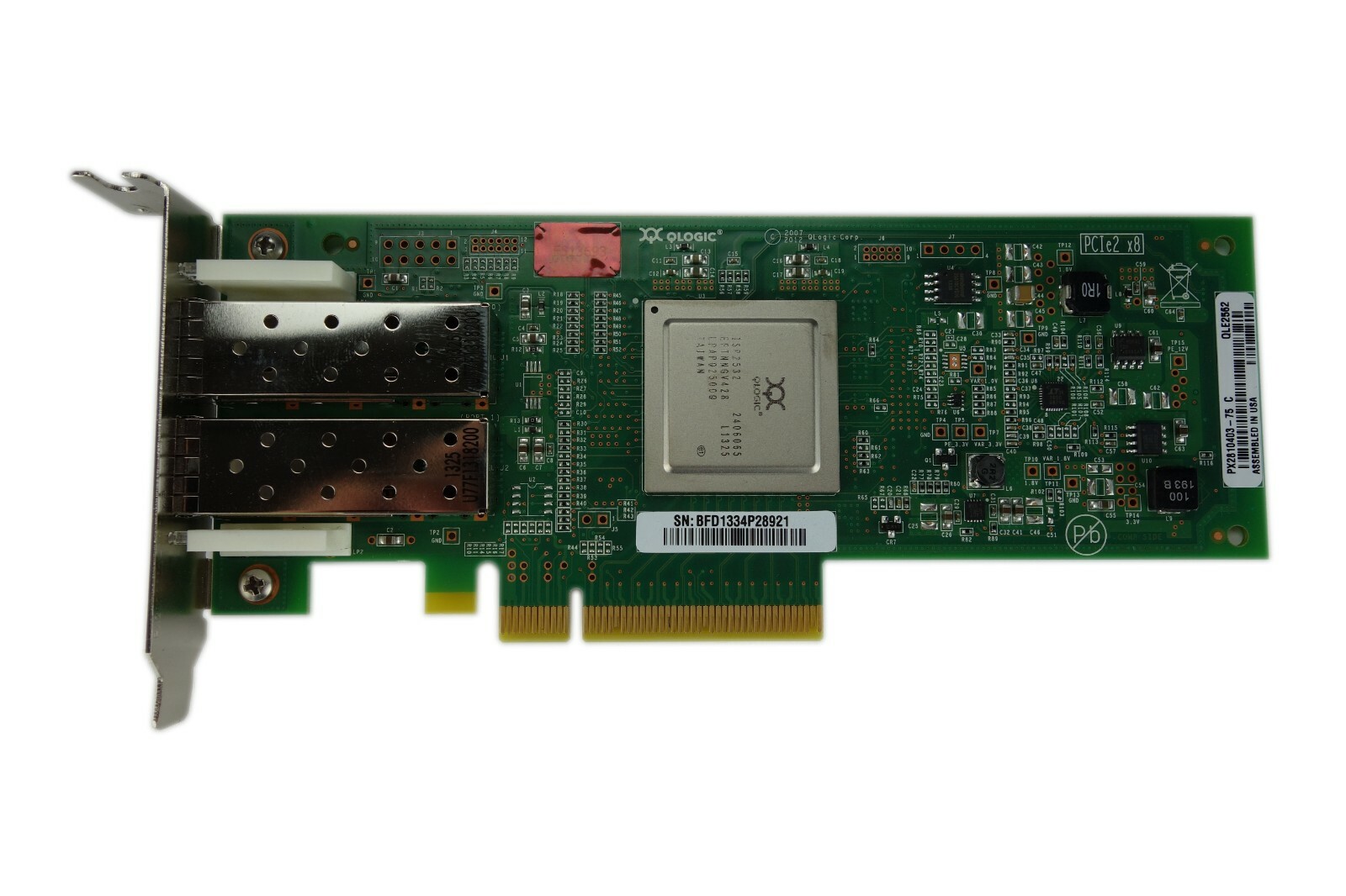 Dell Qlogic QLE2562 8Gb Dual Port Fibre PCI-e HBA 5PPRV No GBIC                 