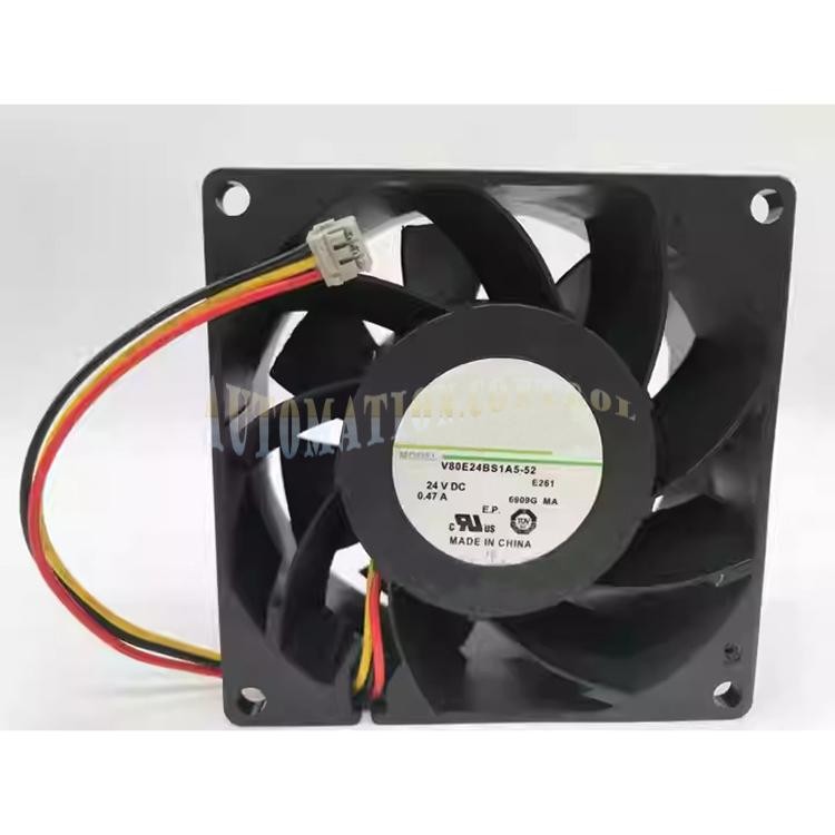 1PC For Nidec V80E24BS1A5-52 24V 0.47A 80*80*38mm Inverter Cooling fan 3-Wire