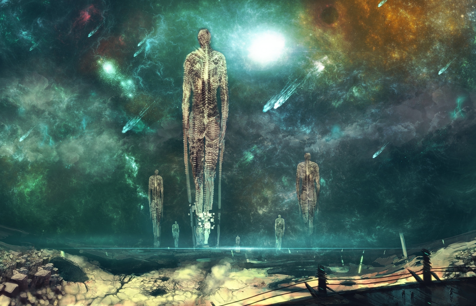 Landscape abstract surreal space Custom Gaming Mat Desk