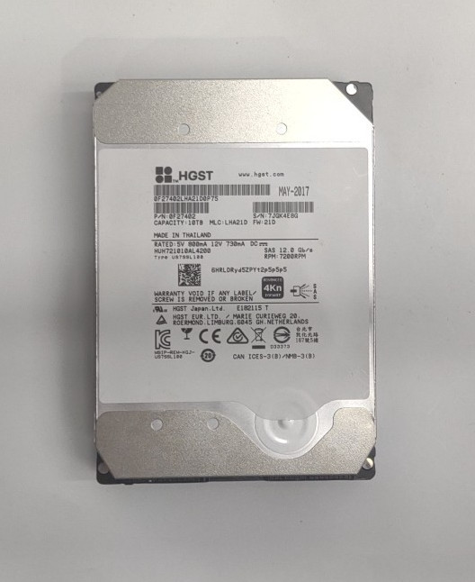 Hitachi HGST 10TB Internal HDD 3.5" NLSAS 12Gbps 7200RPM HUH721010AL4200 TH624